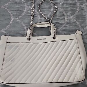 Michael Kors White Quilted Shoulder Bag